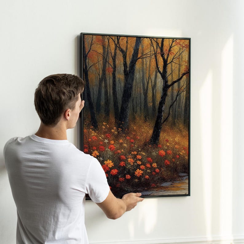 Autumn Forest Path Wall Art Set of 3 | Fall Landscape Canvas Prints ...