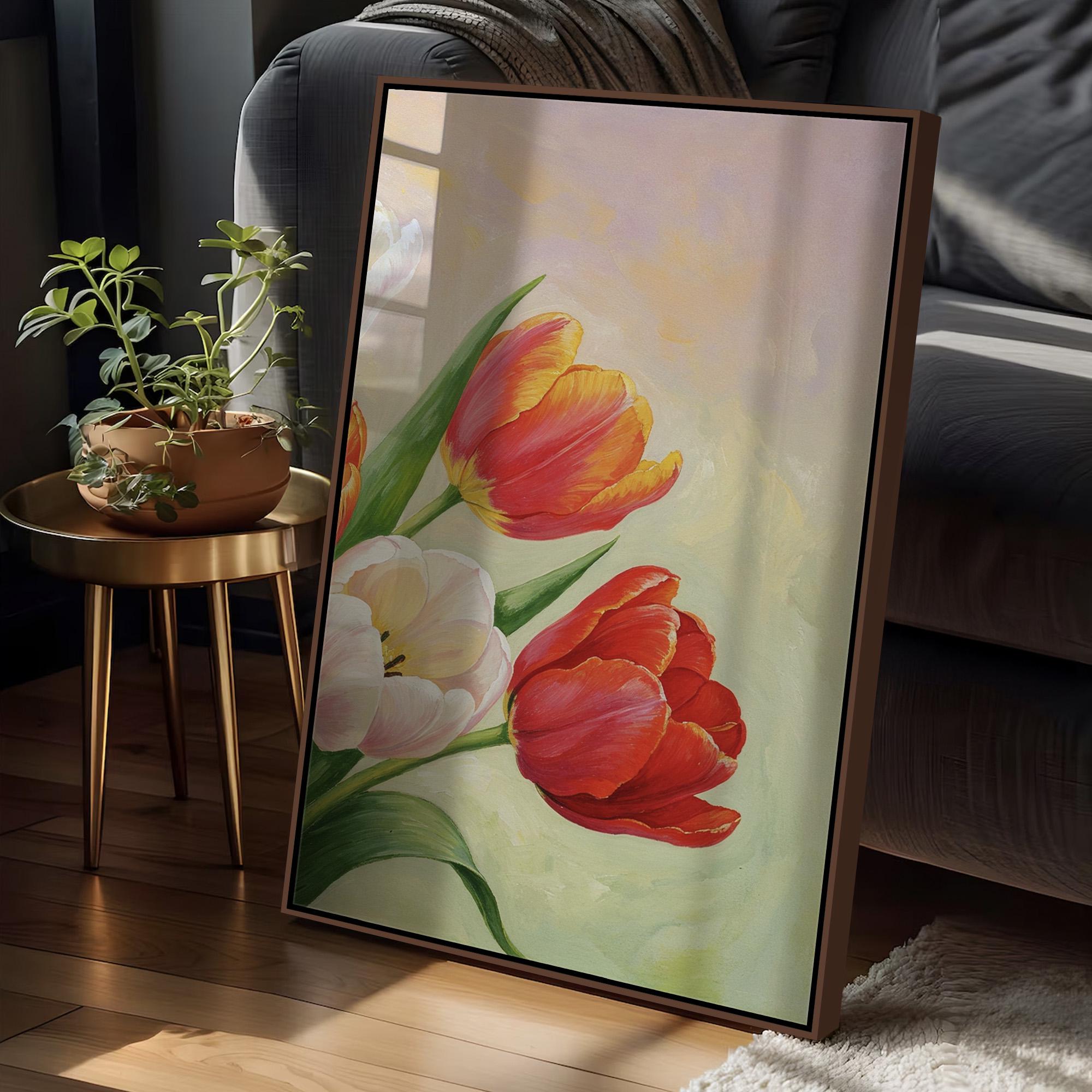 Spring Floral Wall Art Set of 3 | Tulip Flower Triptych in Pastel Tones ...
