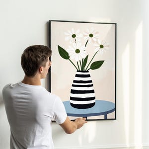 Whimsical Floral Vase Wall Art Set of 3 | Colorful Playful Flowers in ...