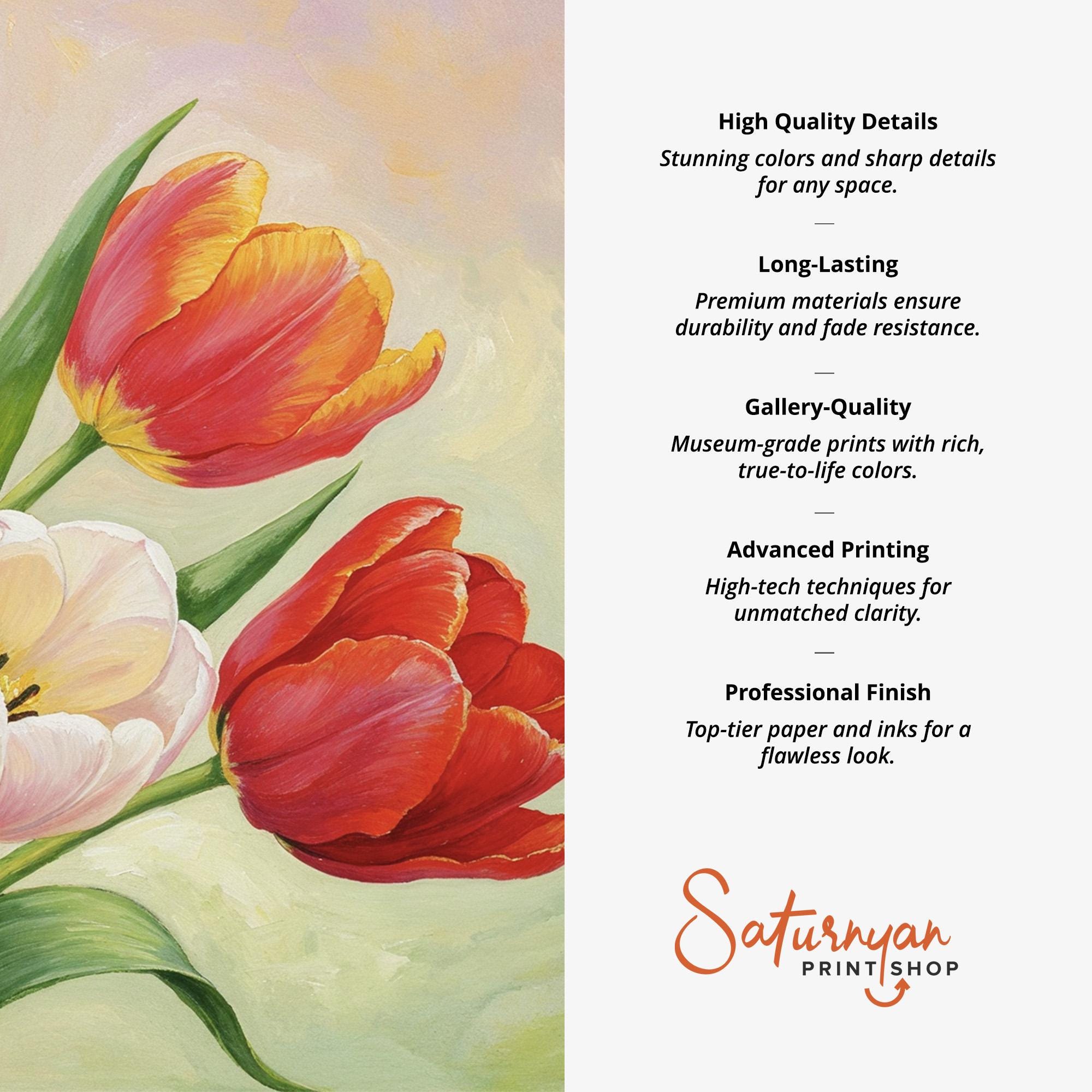 Spring Floral Wall Art Set of 3 | Tulip Flower Triptych in Pastel Tones ...