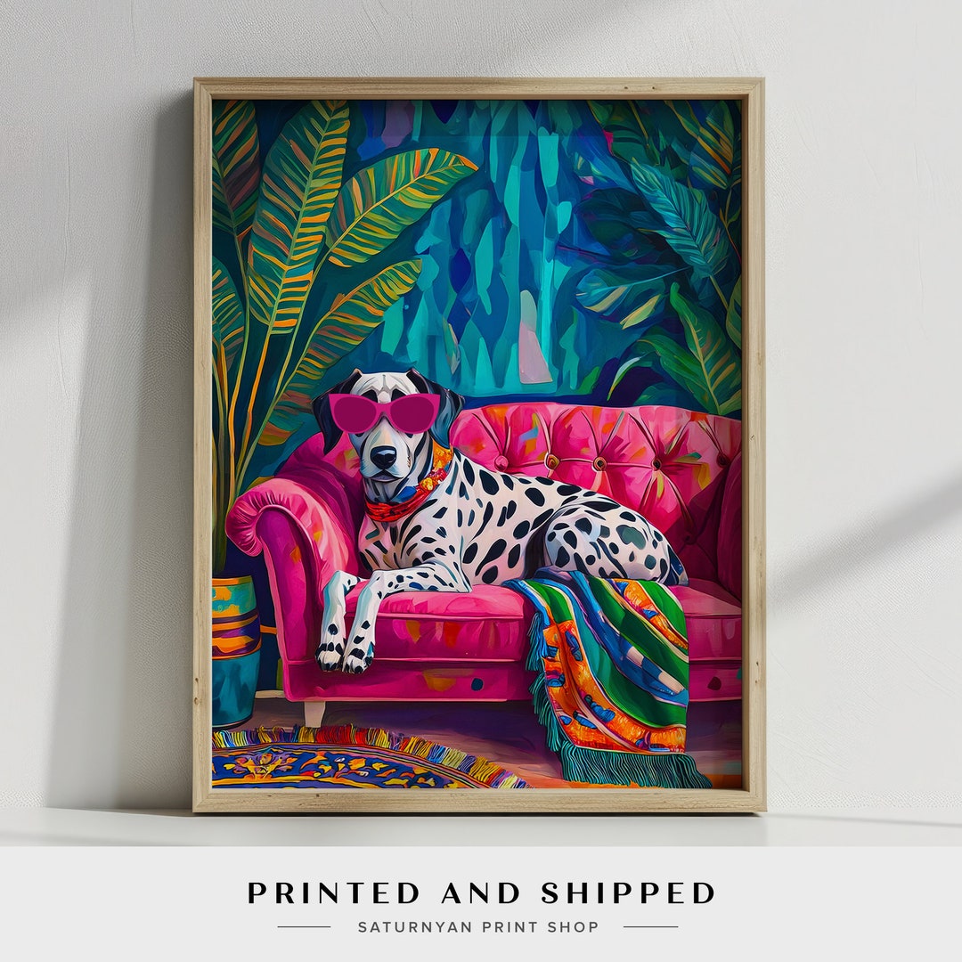 Colorful Dalmatian Dog Artwork, Gift for Pet Owners, Animal Lover