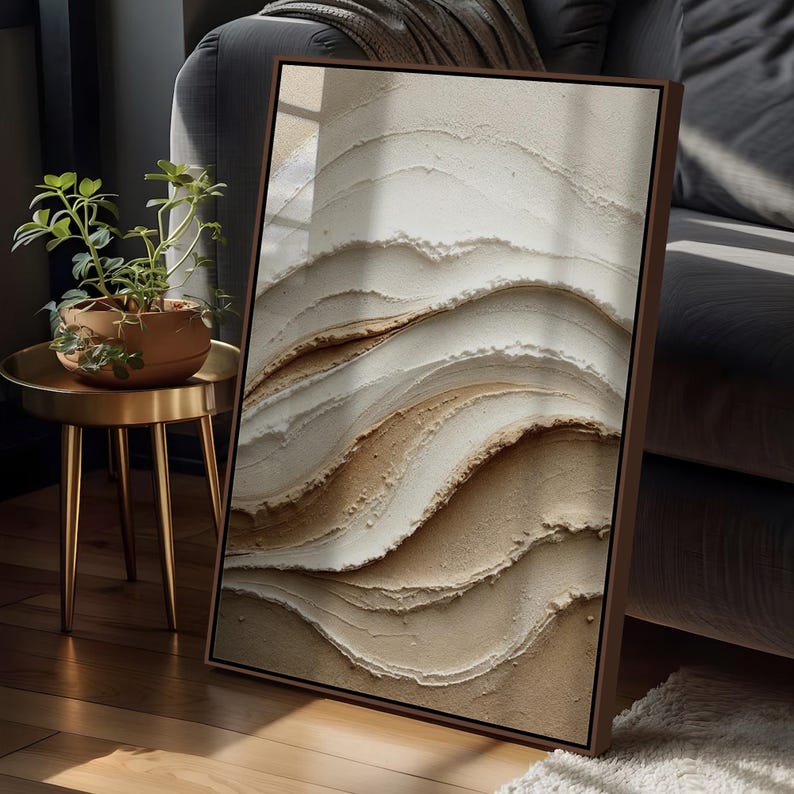 Wabi Sabi Neutral Abstract Wall Art Wall Art Triptych | Set of 3 Beige ...