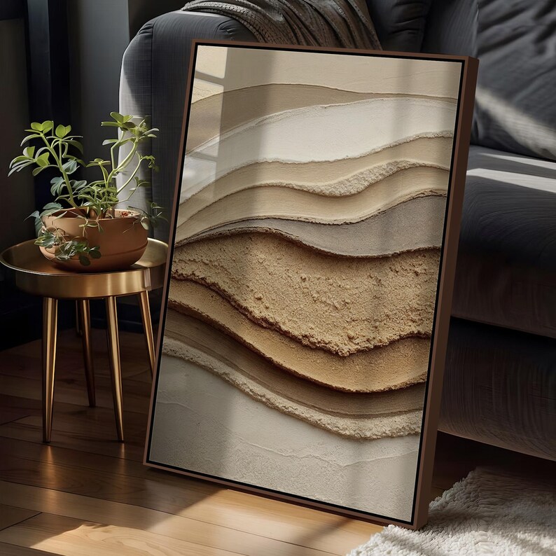 Sand Beige Brown Wabi Sabi Abstract Wall Art Set of 3 | Organic Modern ...