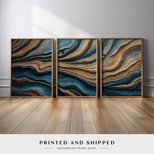 Geological Landscape  Wall Art | Abstract Stone Canvas Print Set | Earthy Rock Pattern Wall Decor | Modern Nature-Inspired for Living Room