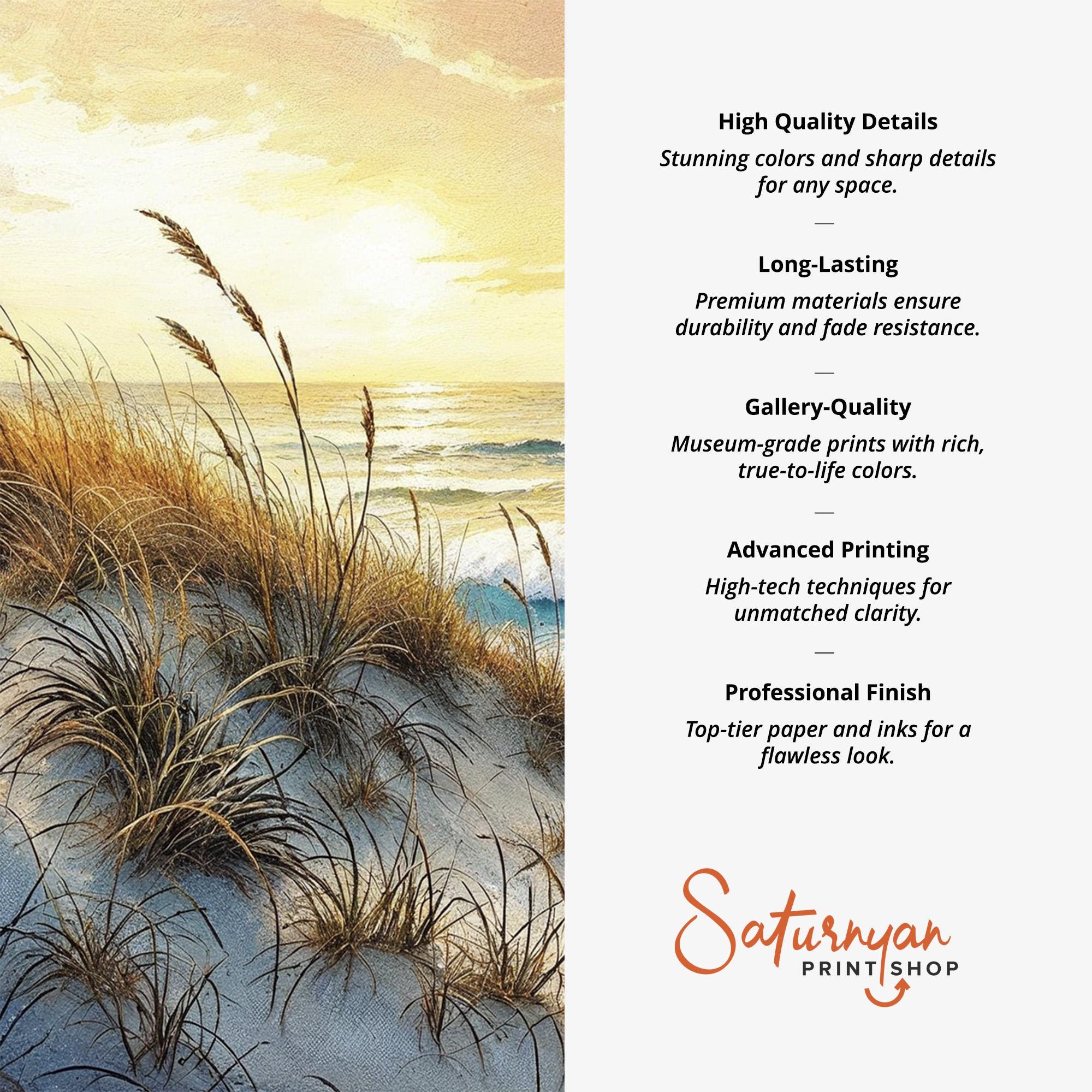 Beach Landscape Wall Art Set | Serene Ocean Waves and Sand Dunes ...