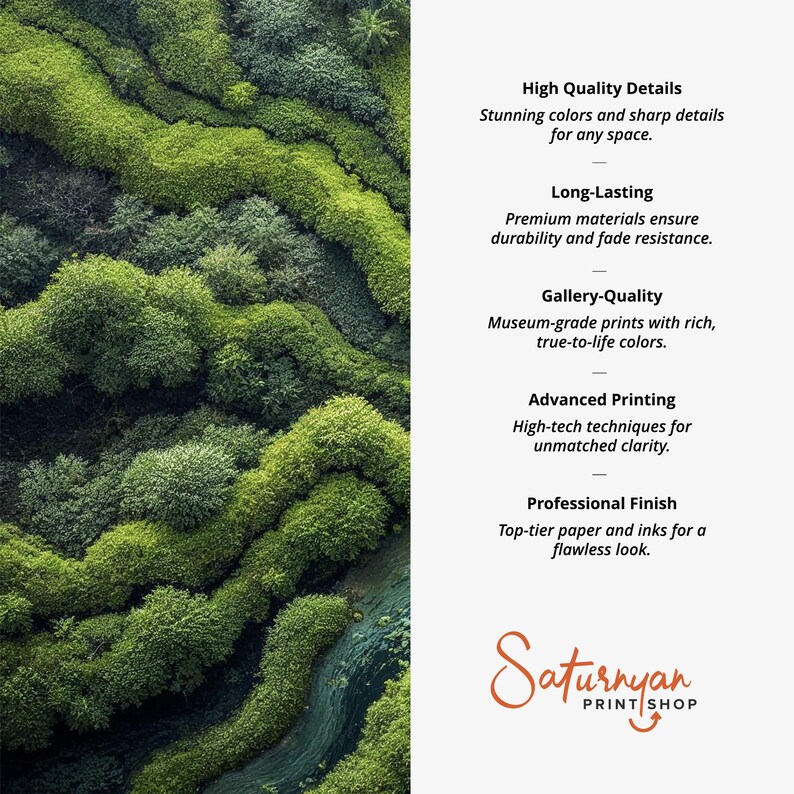 Lush Green Forest Wall Art Set | Aerial River Landscape Canvas Triptych ...