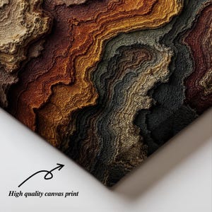 Abstract Design For Rocks Abstract Rock Formation Wall Art - Earthy Layered Design Canvas Print ...