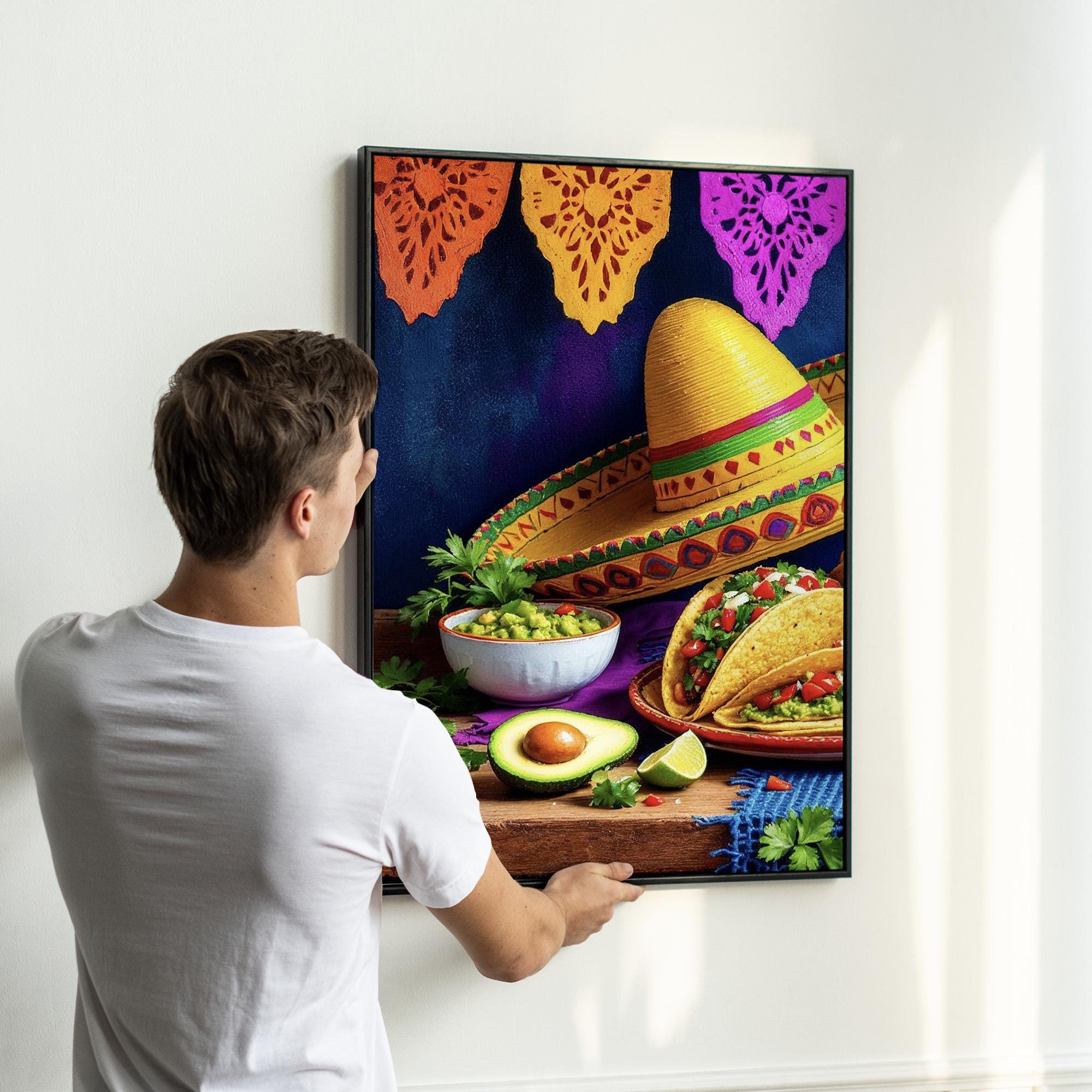 Fiesta Kitchen Wall Art Set | 3-piece Canvas With Authentic Mexican ...