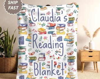 Personalized Book Blanket, Toddler Blanket Customized, Book lover gift Ideas, Mother's Day, Graduation, Birthday Throw Blanket