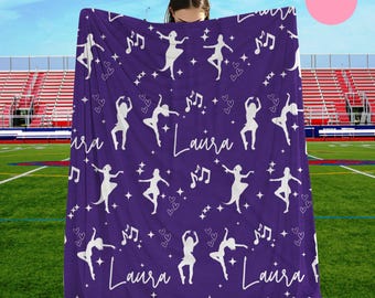Personalized Dance Blanket, Custom Name Ballet Throw, Girls Room Decor, Dancer Gift