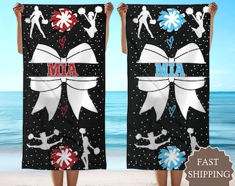 Personalized Cheerleader Beach Towel, Cheer Competition Gift