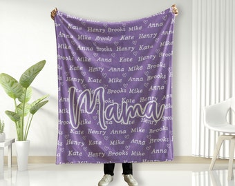 Personalized mom blanket, custom mom gift, mother's day blanket, throw blanket, blanket for mom, gift for mother's day, kids names