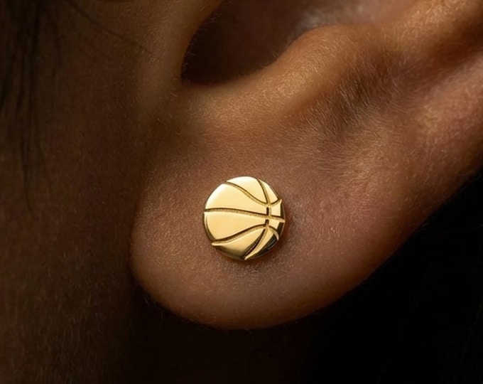 24k Gold Fill Basketball Stud Earrings