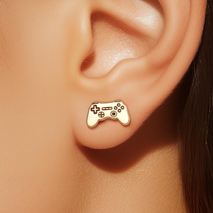 Gold Filled Video Game Controller Stud Earrings: Gamer Girl Jewelry