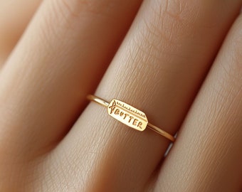 24k Gold Filled Stick O’ Butter Ring · Yes Chef Gift for Baker · Dainty Stacking Ring · Funny Novelty Ring · 925 Silver
