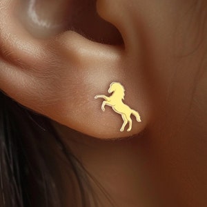 24k Gold Filled Horse Stud Earrings: Coastal Cowgirl Jewelry