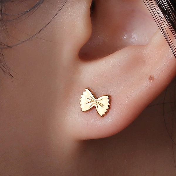 24k Gold Filled Bowtie Pasta Earrings