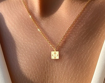 24k Gold Filled Mama Necklace · Square Mama Pendant · Mothers Day Jewelry · Gift for New Mom, Postpartum Push Present · 925 Silver