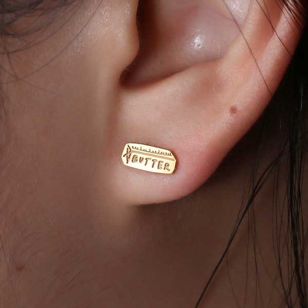 24k Gold Filled Stick O' Butter Earrings · Pair • Rose Gold · 925 Silver