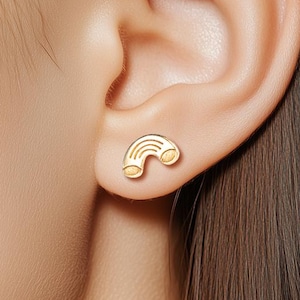 24k Gold Filled Macaroni Earrings: Dainty Pasta Jewelry, Italian Gift