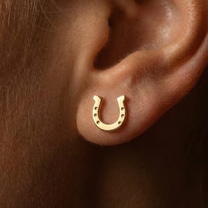 24k Gold Filled Horseshoe Earrings: Lucky Horseshoe