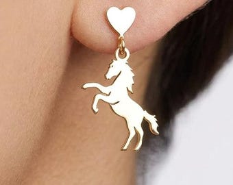 24k Gold Filled Horse Earrings
