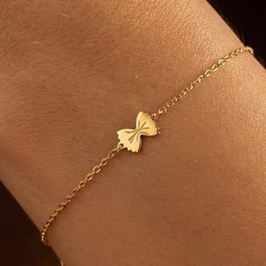 24k Gold Fill Bowtie Bracelet: Minimalist Chef Gift