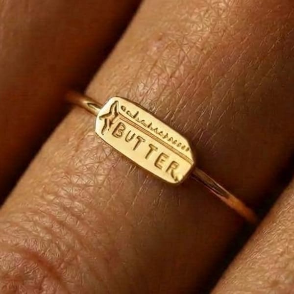 24-karaats gold filled Stick O' Butter-ring · Cadeau patissier voor bakker · · Botercadeaus