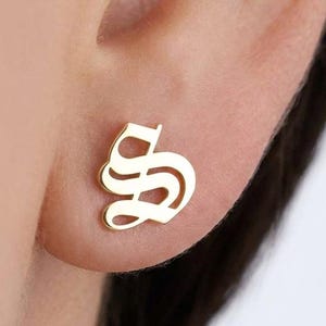 24k Gold Fill Initial Stud Earrings
