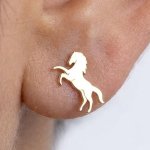 24k Gold Filled Horse Stud Earrings