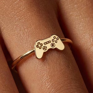 24k Gold Filled Video Game Controller Ring: Gamer Girl Jewelry