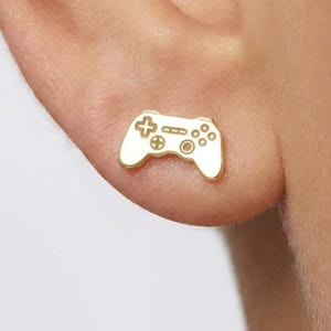 Gold Filled Video Game Controller Stud Earrings