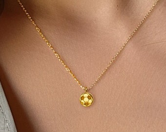 24k Gold Fill Dainty Soccer Necklace · World Cup Game Day Pendant · Sports Mom Gift · Women’s Football Charm Necklace · 925 Silver