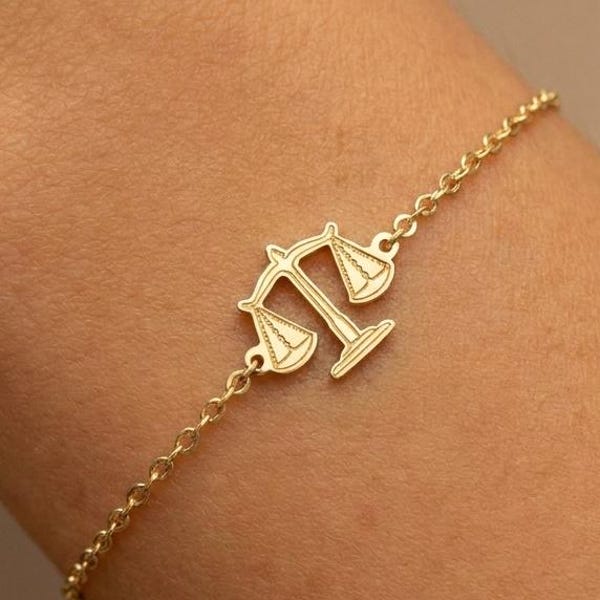 24k Gold Fill Scales of Justice Bracelet - Libra