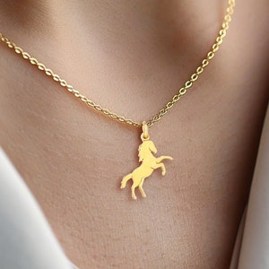 24k Gold Filled Mini Horse Necklace · Coastal Cowgirl Pendant · Western Rodeo Jewelry · Animal Jewelry · Horse Gifts for Girl · 925 Silver