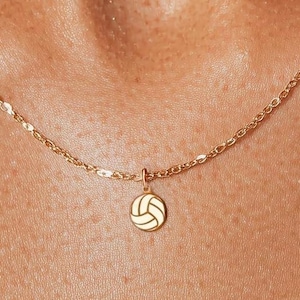 24k Gold Fill Dainty Volleyball Necklace · Game Day Pendant · Coach or Sports Mom Gift · Volleyball Gifts for Girls · 925 Silver