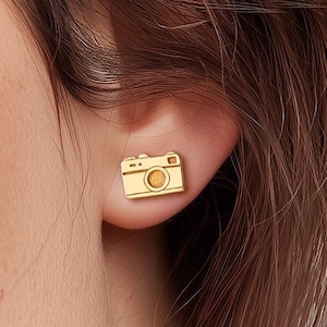24k Gold Fill Kamera Ohrringe: Fotografie Schmuck Geschenk