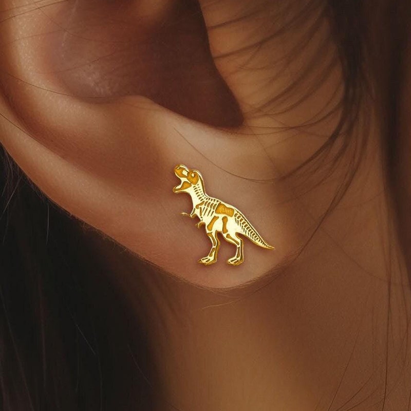 Wire Earrings Earth Cream Gold - Dinosaur Designs main image 0