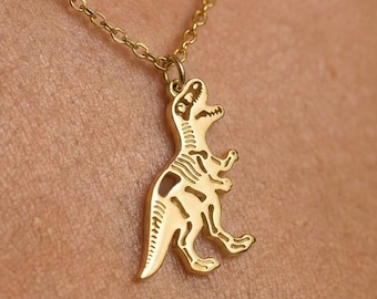 24k Gold Fill T-Rex Necklace