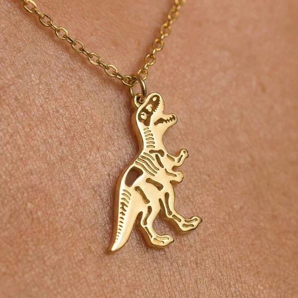24k Gold Fill T-Rex Necklace