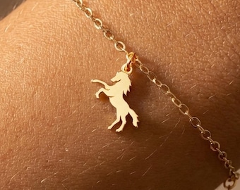 24k Gold Filled Mini Horse Charm Bracelet