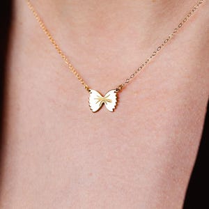 Colar de macarrão com laço de ouro 24k