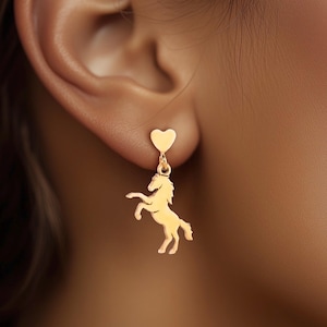 24k Gold Filled Horse Earrings: Coastal Cowgirl Jewelry