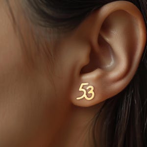 24k Gold Fill Personalized Number Earrings · Soccer Coach Team Gifts · Basketball Mom · Football Girlfriend · 925 Silver / Pair