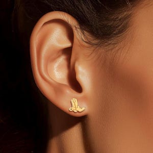 24k Gold Filled Cowboy Boot Earrings: Dainty Western Studs
