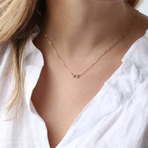 24k Gold Filled Mountain Necklace Nature Travel Jewelry Minimalist Dainty Charm Necklace Wanderlust Winter Jewelry Snowboard Gift image 3
