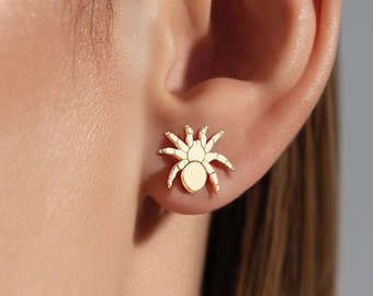 Pendientes de tarántula bañados en oro de 24k
