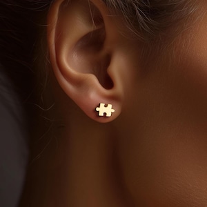 24k Gold Filled Puzzle Piece Earrings