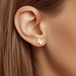 24k Gold Filled Texas Stud Earrings: Cowgirl State Jewelry