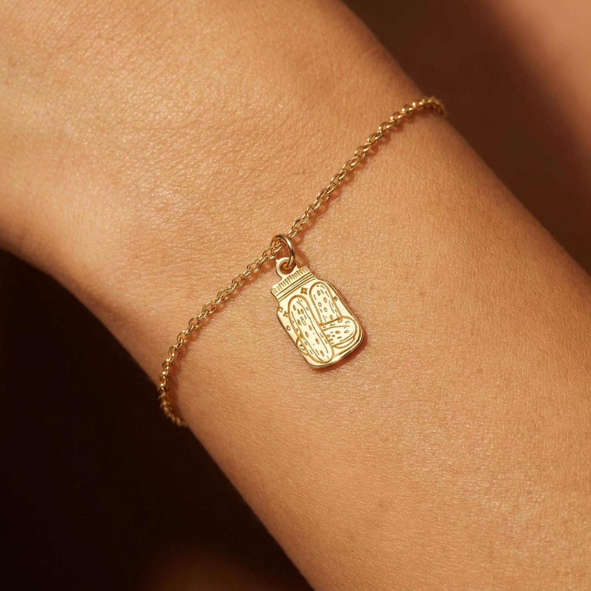 24k Gold Filled Pickle Jar Bracelet